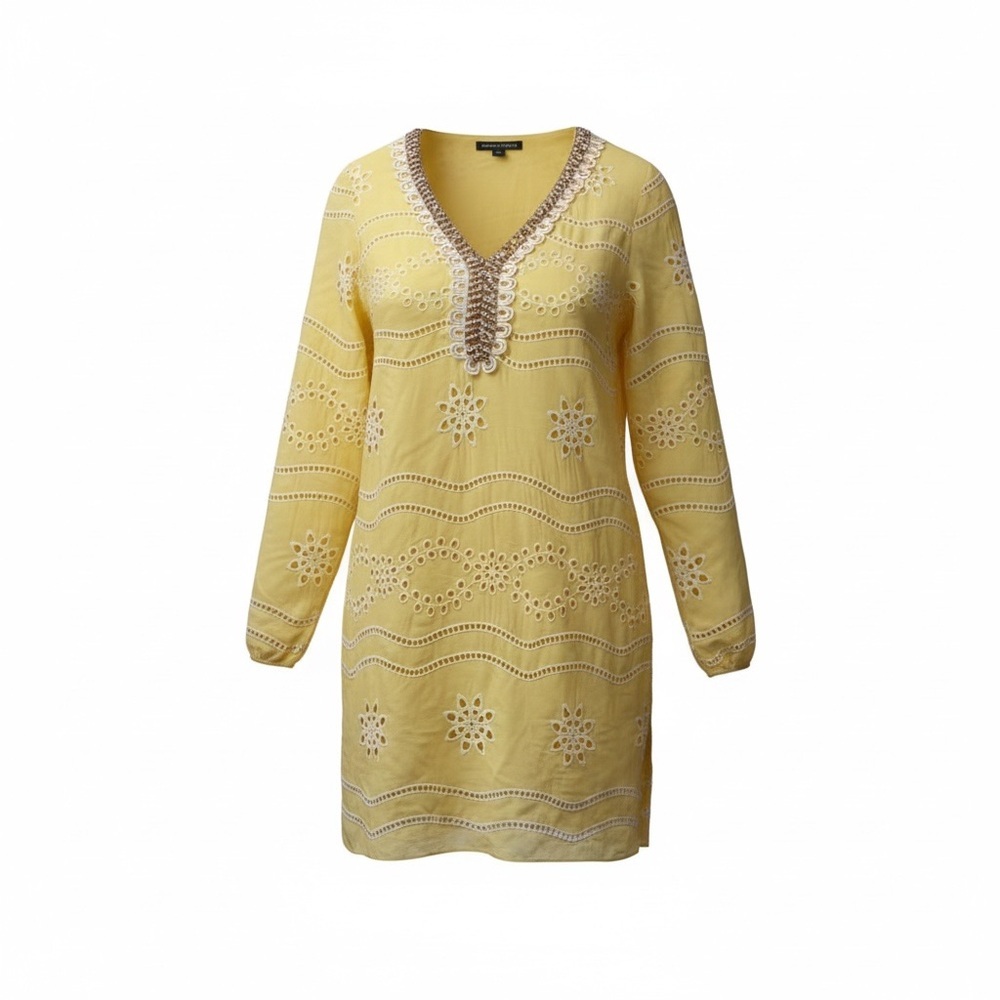 Boston Proper Yellow V-Neck Dress